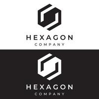 cubo geométrico simples criativo ou design de logotipo de caixa hexagonal. logotipo para tecnologia, mídia e serviços de transporte. vetor