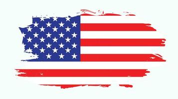 bandeira de vetor de textura grunge americano colorido