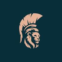 logotipo de ilustração de animal espartano de leão vetor