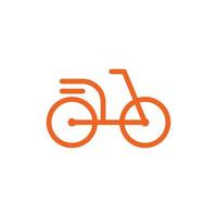 logotipo simples moderno de linha alada de bicicleta vetor