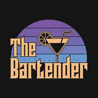 o barman - o barman cita camiseta, pôster, vetor de design de slogan tipográfico