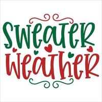 design de camisa de clima de suéter para o dia de natal vetor