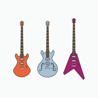 conceito de arte de ilustrações de guitarra de jazz de metal elétrico vetor