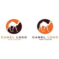 logotipo criativo de camelo com modelo de slogan vetor