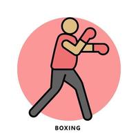 símbolo de ícone do esporte boxe. ilustração vetorial de luta de boxe vetor