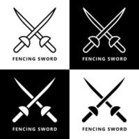 desenho de ícone de espada de esgrima. logotipo de vetor de símbolo de espada de luta