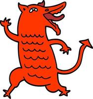 desenho animado doodle demônio medieval vetor