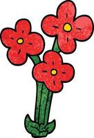 doodle dos desenhos animados ramo de flores vetor