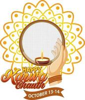 design de cartaz feliz karwa chauth vetor