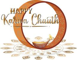 design de banner feliz karva chauth vetor