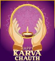 design de cartaz feliz karva chauth vetor