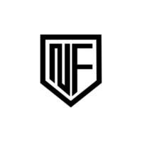 design de logotipo de carta nf com fundo branco no ilustrador. logotipo vetorial, desenhos de caligrafia para logotipo, pôster, convite, etc. vetor