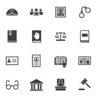 conjunto de ícones de direito penal vetor
