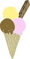 ilustração de cor lisa de uma casquinha de sorvete de desenho animado vetor