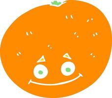 ilustração de cor lisa de uma laranja de desenho animado vetor
