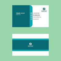 modelo de cartão de negócios minimalista verde azul limpo vetor