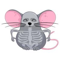 rato de esqueleto de halloween dos desenhos animados. ilustração engraçada. isolado. vetor