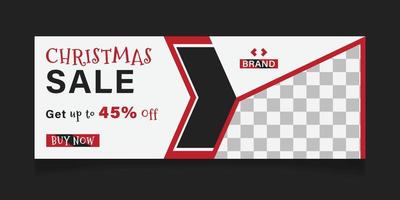 design de modelo de postagem de mídia social de venda de natal e banner de promoção de venda de festival de inverno vetor