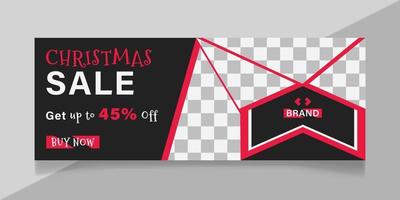 design de modelo de postagem de mídia social de venda de natal e banner de promoção de venda de festival de inverno vetor