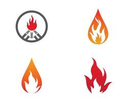 ícones de símbolo de fogo vetor