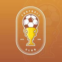 logotipo do campeonato de futebol com troféu vetor