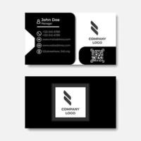 design de cartão de visita de luxo preto e branco vetor