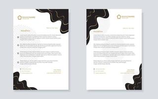 modelo de papel timbrado para design estacionário para corporação de negócios com formato editável de cor preta vetor