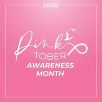 modelo de banner do mês nacional de conscientização do câncer de mama pinktober vetor