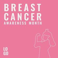 banner nacional do mês de conscientização do câncer de mama pinktober com elementos editáveis vetor