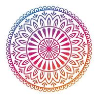 mandala de cor gradiente redonda em fundo branco isolado. desenho abstrato de mandala para ioga, pôster de meditação, banner, papel de parede, ornamento de decoração vetor