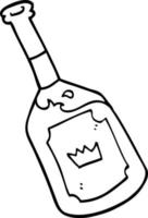 desenho de linha desenho animado bebida alcoólica vetor