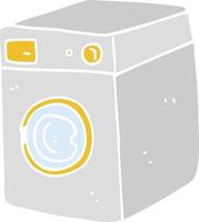 ilustração de cor lisa de uma máquina de lavar de desenho animado vetor