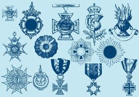 Cruza emblemas e ornamentos