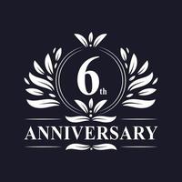 6º aniversário logotipo vetor