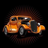 hot rod vintage laranja vetor