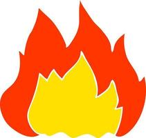 ilustração de cor lisa de um incêndio de desenho animado vetor