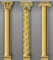 colunas de luxo dourado vetor