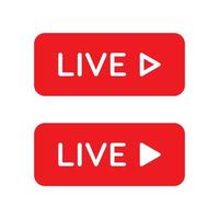 vetor de ícone de botão de vídeo streaming ao vivo em estilo simples