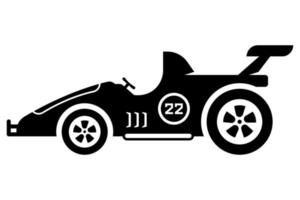 ícone preto de carro esportivo. carro de corrida. ilustração vetorial plana. vetor
