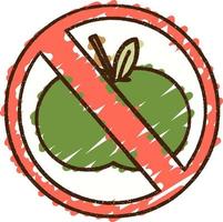 desenho de giz de proibição de frutas vetor