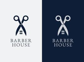 conceito de design de logotipo de barbearia vetor