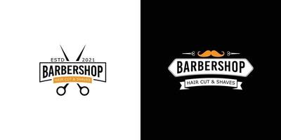 conceito de design de logotipo de barbearia vetor