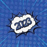 modelo web colorido zoom em quadrinhos ano novo 2023 - vetor