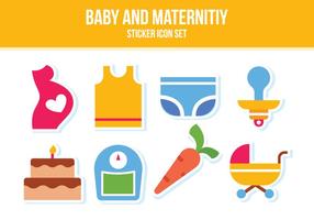 Conjunto de ícones personalizados de bebê e maternidade