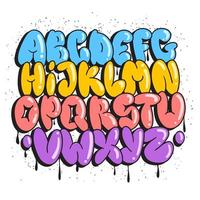 letras de grafite de bolha do alfabeto vetor