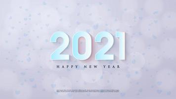 feliz ano novo fundo 2021 com números azuis 3d