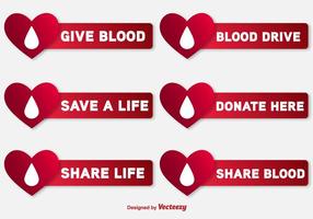 Etiquetas do vetor Blood Drive