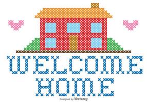 Bem-vindo Home Embroidery Vector Graphic