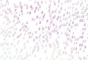 pano de fundo de vetor rosa claro com notas musicais.