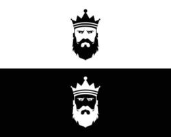 rei real luxo com rei rosto logotipo design emblema vetor gráfico moderno.